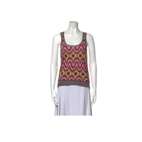 Tory Burch Printed Scoop Neck Top Cottage core vibe - Picture 1 of 3